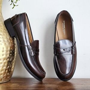 Frank Daniel Made in Italy Vero Cuoio Leather Penny Loafers Brown Size 40 / US 7